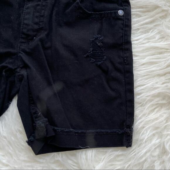 Epic Threads Black Distressed Cuffed Jean Shorts - Picture 2 of 7